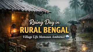 Rainy Day in Rural Bengal | Village Life Monsoon Ambience 🌧️