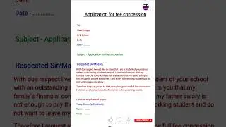 Application for fee concession#shorts#viral#viralvideo#education#viralshorts#shortsfeed#english