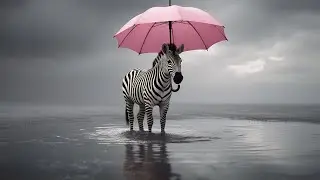 Tune into Happiness | Zebra in The Rain - 1 Hour of Soothing Rain for Relaxing,