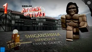 Attack On Titan Revolution - Roblox | Mission Shiganshina - Easy | No Commentary Windows Gameplay
