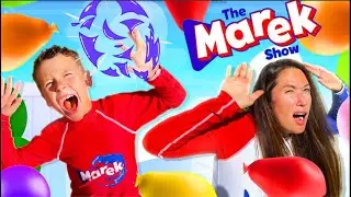 Marek and Mom in Funny Balloon Challenge for Kids 🎈