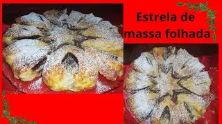 Estrela  de Natal 🎄🎄🎄Folhada com Creme de Avelã #massafolhada #cremedeavela #receitasfaceis