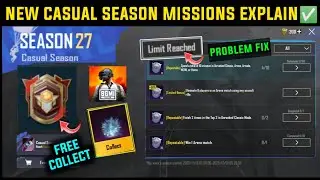 BGMI SEASON 27 CASUAL SEASON MISSION EXPLAIN/ BGMI S27 ME NEW CASUAL SEASON MISSION KAISE KARE