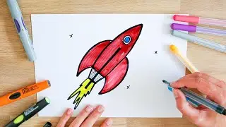 Hoe teken je een Raket, stap voor stap