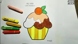 Cup cake coloring part 4 | easy cup cake drawing and painting | learn colors for children