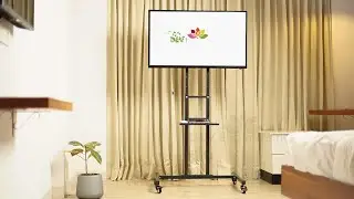 D&V Engineering Metal Mobile TV Stand on Wheels for 32-55 Inch TV's│Height Adjustable Trolley Stand