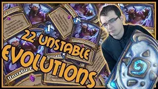 22 Unstable Evolutions in a single turn! | Elemental Shaman | Rastakhan's Rumble | Hearthstone