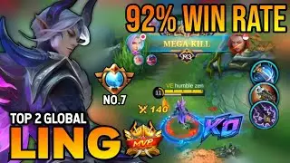 92% WIN RATE! LING BEST BUILD 2022 | TOP 2 GLOBAL LING GAMEPLAY | MOBILE LEGENDS✓