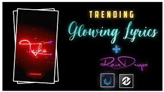 Trending Glowing Lyrics Blackscreen Status Editing |Lyrical Status Editing In Alight motion
