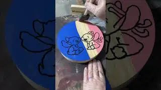 Satisfying #satisfying #satisfyingvideo #asmr Wood stain ASMR #art