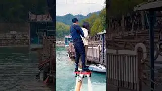 flyboarding with  sweet girl #waterride#viral#ytshorts#yt#fly#travel#foryou#fun#status#adventure