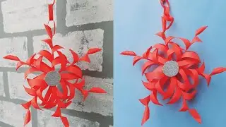 simple paper snowflake wall hanging | how to make snowflake | diy paper tutorial