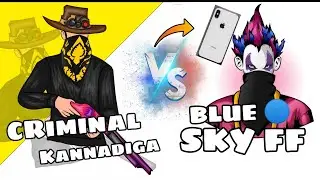 iPhone Player VS Android Player ||1 VS 1 WITH BLUE SKY FF 🔥|| FREE FIRE KANNADA 🎯