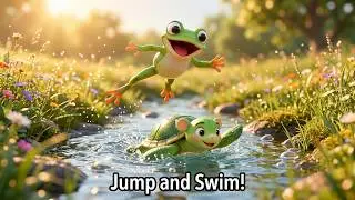 Песенка про луговых зверюшек 🐢🐸🌿 | Милая песенка про животных для детей | Природа и веселье!