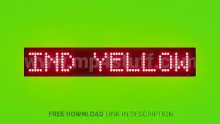 Wait Behind Yellow Line Scrolling Red Dot Matrix LED Text Animation on Green Screen Seamless Loop