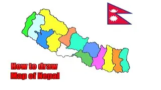 How to draw map of Nepal | Nepal map with district