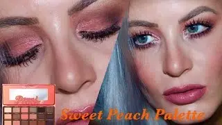 First Impression & Tutorial Feat. Too Faced Sweet Peach Palette | Peachy Pink Glam Makeup