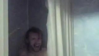Man screams like a girl in shower