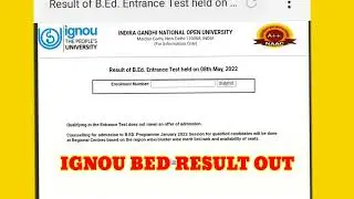 Result Out - Ignou Bed Entrance Exam 2022 #ignou_bed_entrance_exam_result