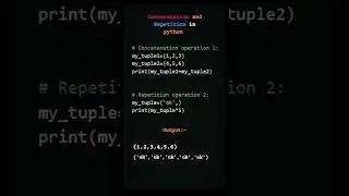 Concatenation and Repetition in python 