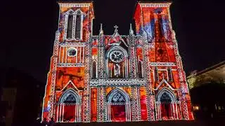 San Fernando Cathedral Projection mapping show in San Antonio, Texas