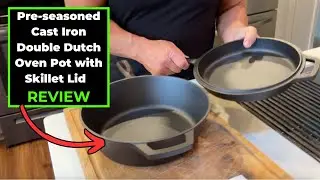 Pre seasoned Cast Iron Double Dutch Oven Pot with Skillet Lid Review