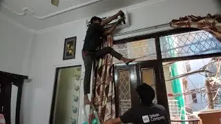 Urban company vale Bane Spiderman 🕷️😂!! Split AC service done today 😄!!#urbancompany  😄!