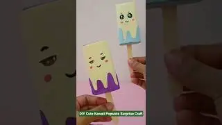 DIY Cute Popsicle Surprise Craft 💛🎁| Easy Paper Craft Ideas 💜 | Kawaii Popsicle🍦💛 #CuteCraft#Shorts