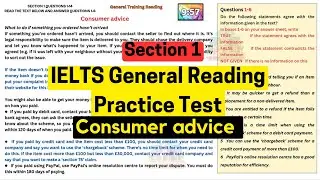 IELTS general reading practice test | Consumer advice reading test with answers