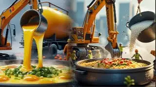 Cooking Awesome! Funny Chef Cooking with Heavy Equipment Makes Giant Dishes#cartoon#animation#aicat