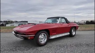 Кабриолет Chevrolet Corvette 1967 года, двигатель 327/350, холодный запуск/привод