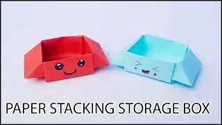 DIY MINI PAPER STACKING STORAGE BOX | Origami | Paper Crafts For School | Paper Craft | STA Crafts