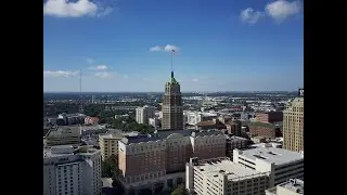 Flying Over Downtown San Antonio And Riverwalk (4K Drone)