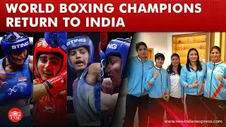 India&rsquo;s World boxing medallists return to rousing reception