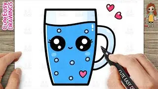 How to Draw a Cute Glass of Juice - Easy Tutorial for Kids and Toddlers