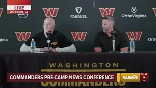 Full presser: Dan Quinn and Adam Peters take Commanders questions ahead of training camp