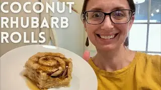 Coconut Rhubarb Rolls | GF and DF | Soft buns with smooth rhubarb compote and crunchy coconut chips!