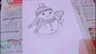 Easy Snow man Drawing #LINA23 Crafty Creation