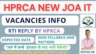 HPRCA New JOA IT Vacancies Update | RTI Reply | Pattern | Syllabus |  #hpjoait