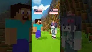 How Steve Greets People: Japan vs. America #shorts #minecraft