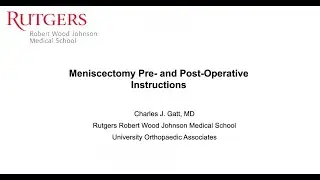 Meniscectomy Pre and Post-operative Instructions
