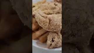 crispy chicken skin & french fries #asianstreetfood #crispychickenskin #lunch #frenchfries
