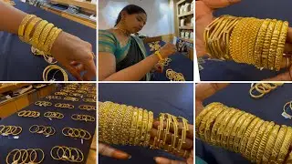 16grams Gold Bangles Light weight New Designs |Broad Bangles Rose Gold Dubai design Dailywear Online
