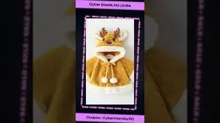 Adorable Christmas Elk Plush Baby Jacket | Cozy & Festive Winter Wear