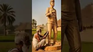 Pakistani Cricket Star Shaheen Afridi in Statue video Art 🎭 #shortvideo #youtubeshorts #pakistan