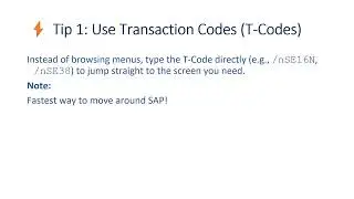 🎯 DAY 1 &ndash; SAP NAVIGATION TIPS