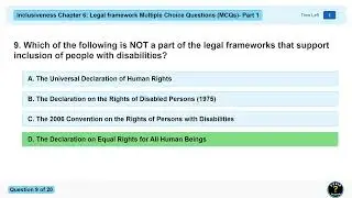 Inclusiveness Chapter 6: Legal Framework | MCQs Quiz Part 3 🤔