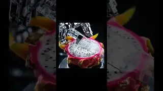 Futuristic Dragon Fruit Cutting ASMR | AI Robot Slices in Neon Glow 🍉🤖✨ #Shorts