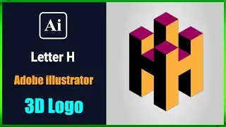 How to Create 3D letter H Logo in Adobe Illustrator | Logo Design Tutorial