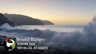 Winter Tide at Trevellas, St Agnes | Relaxing Ocean Sounds & Fading Sunset (4K 40 Mins)